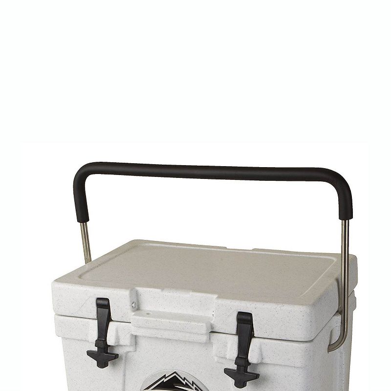Sub Z 23 Quart Outdoor Camping Beverage Cooler w/ Stainless Steel Handle, White