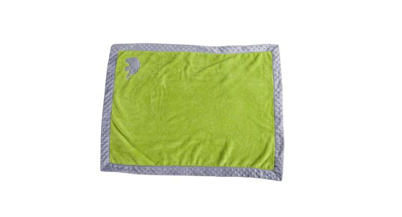 Bacati - Elephants Lime/grey Embroidered Blanket