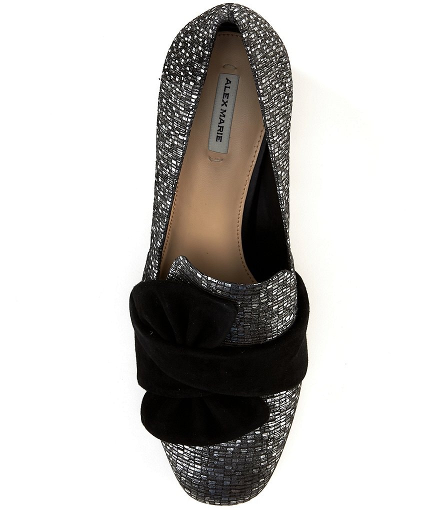 Alex Marie Cregan Leather Printed Metallic Loafer Pumps