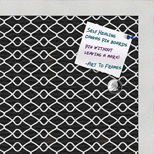 PinPix decorative pin cork bulletin board made from self-healing canvas, Knotted Diamond Design printed at 16x16 Inches and framed in Satin White Frame(WOM59504)