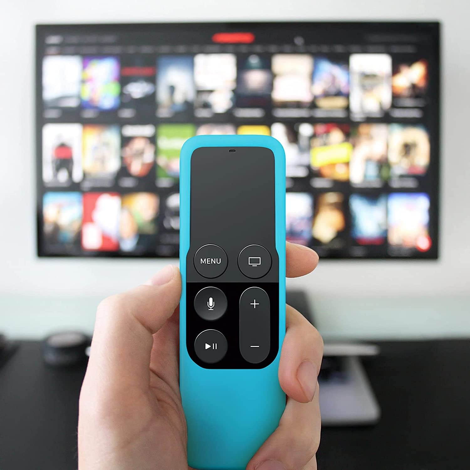 2 Pack Remote Case for Apple TV 4K 4th and 5th Generation,HYIEOU Light Weight Soft Washable Anti Slip Shock Proof Silicone Cover for Apple TV 4K 4th/5th Gen Siri Remote Controller (Red and Blue)