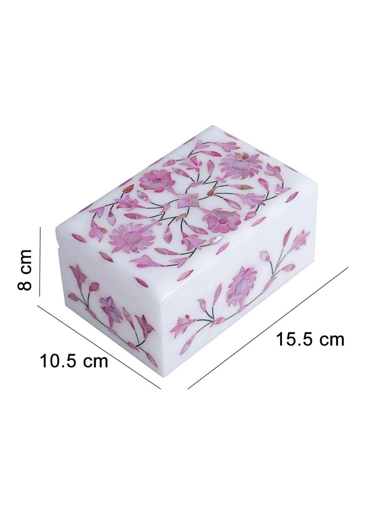Aapno Rajasthan Pink & White Marble Multiusage Box