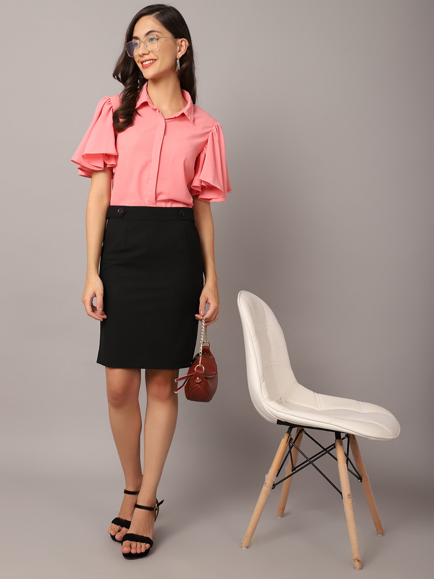 Crozo By Cantabil Black Skirt