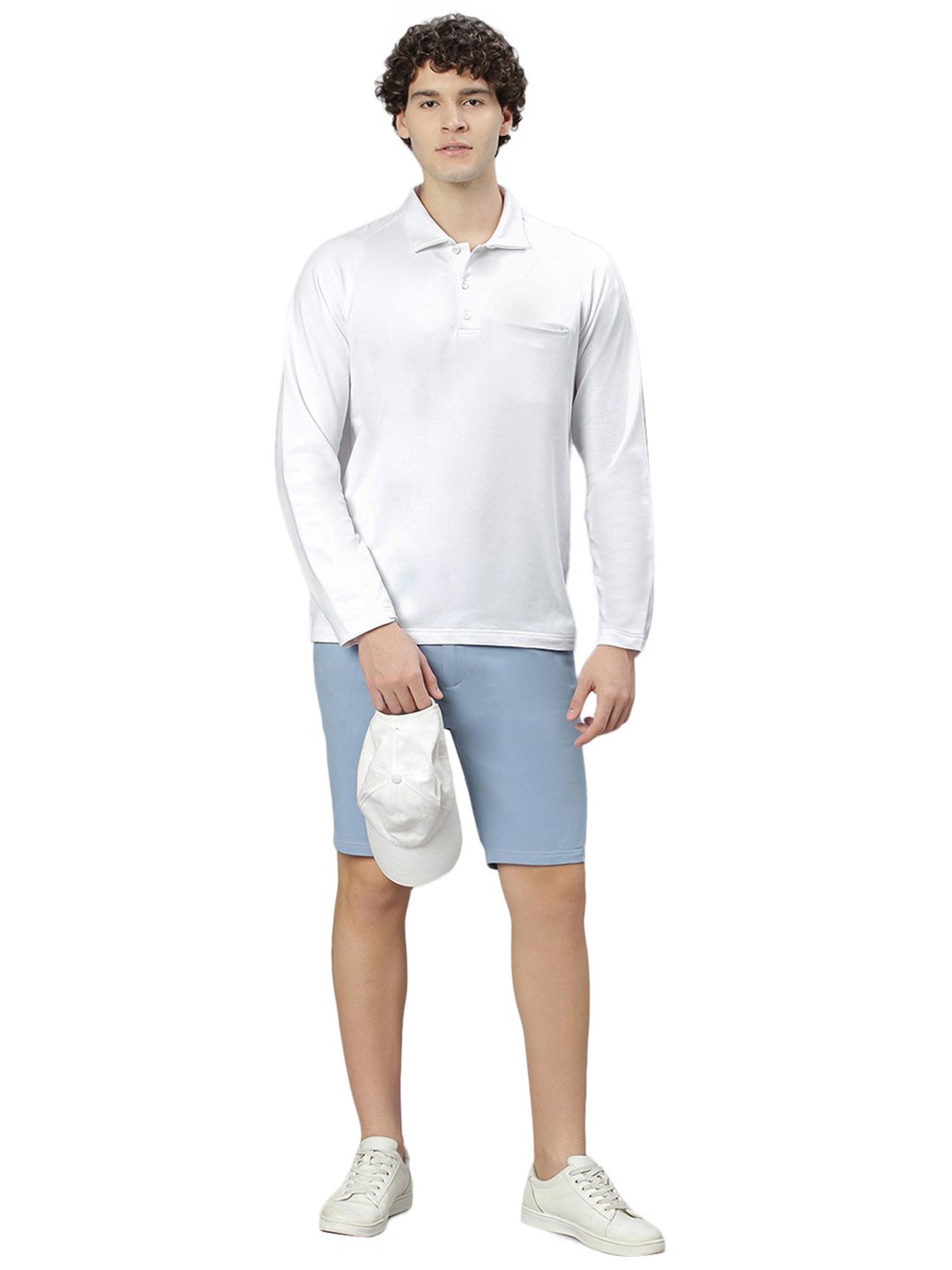 Slowave White Regular Fit Polo T-Shirt
