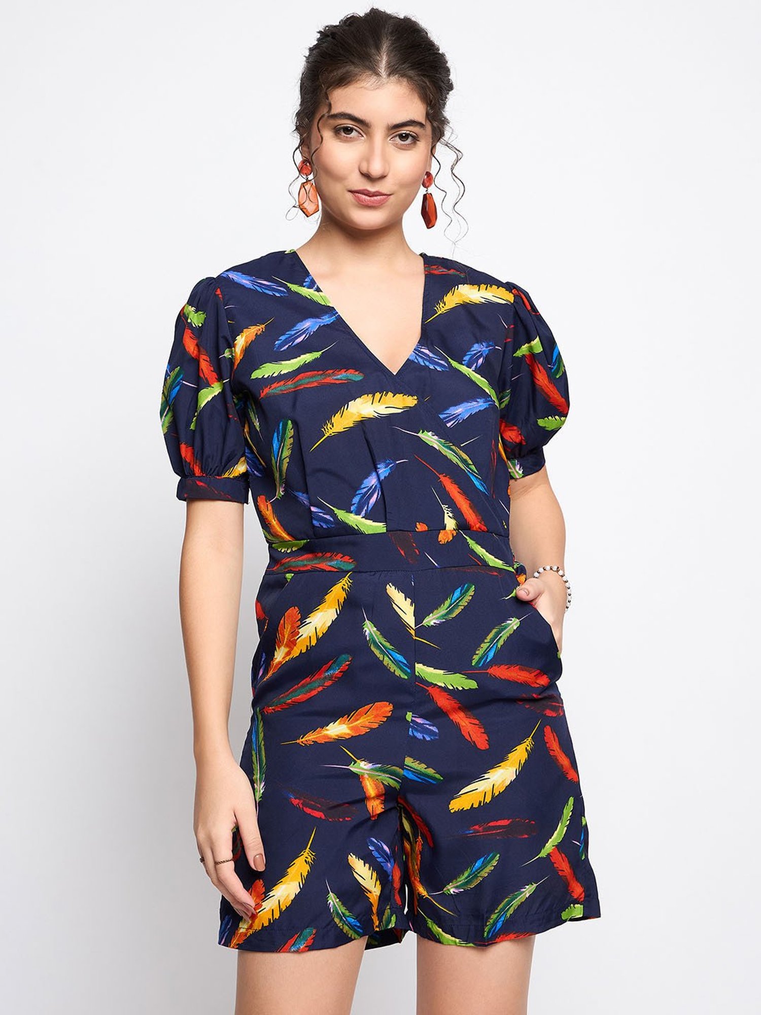 BRINNS Dark Navy Printed Playsuit