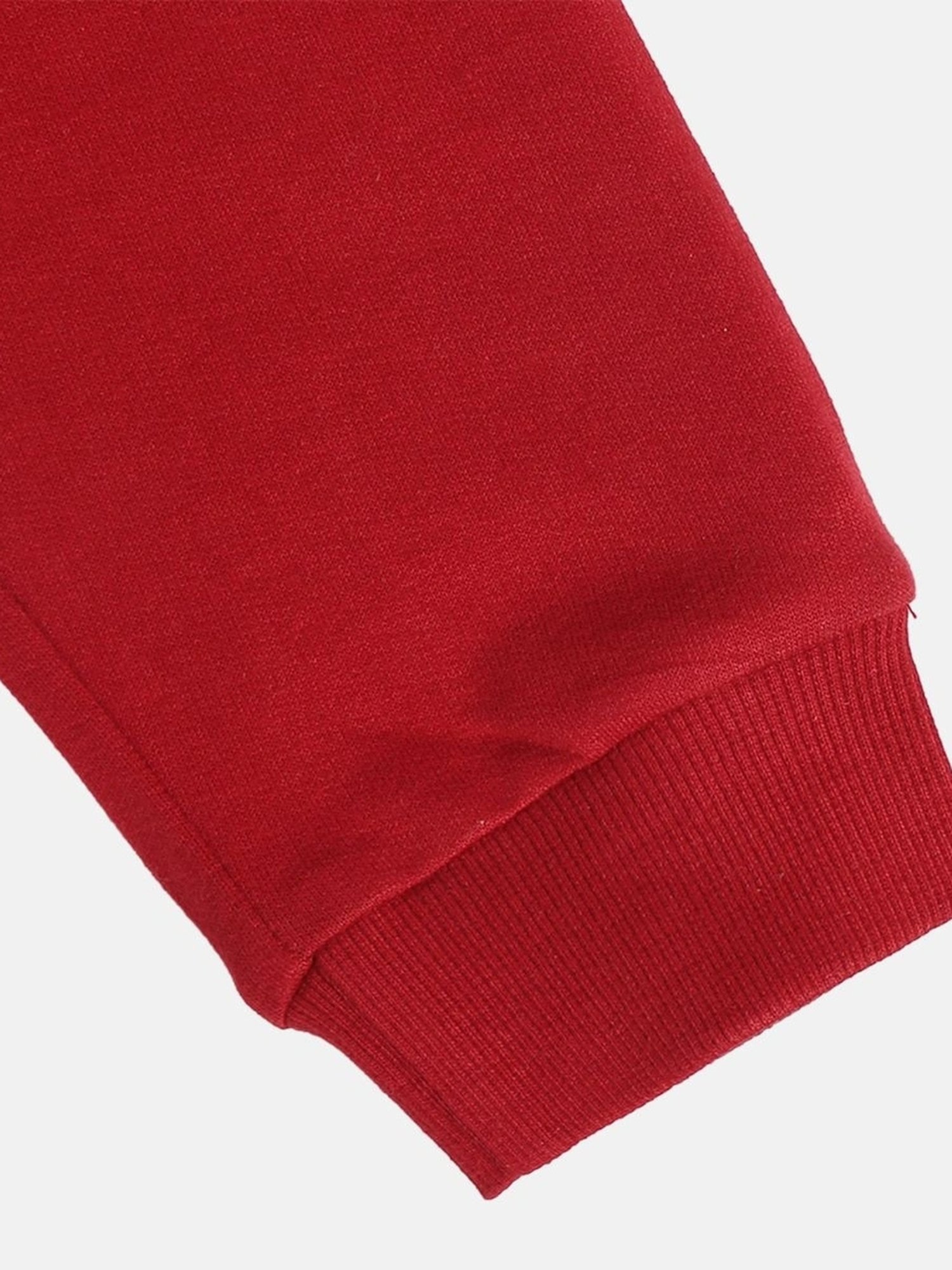 MINIKLUB Boys Red Cotton Printed Full Sleeves Jogger