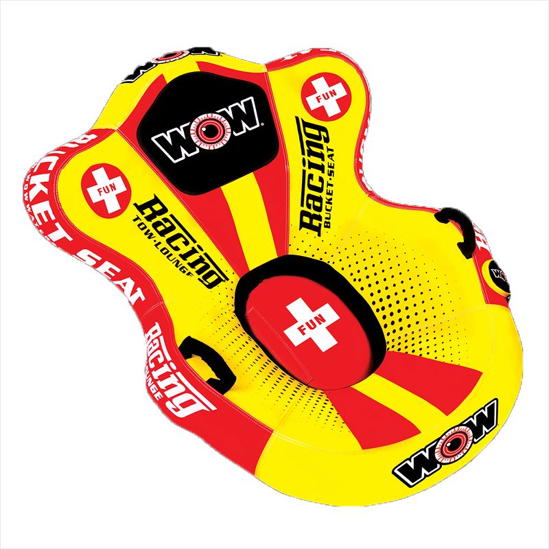WOW Watersports 14-1090 Bucket Seat Single Person Racing Towable Tube with Handles, Yellow