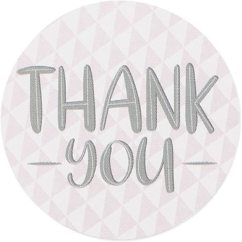 Pipilo Press 1000-Pack Pink Thank You Stickers Roll, Assorted Geometric Designs (1.5 Inches)