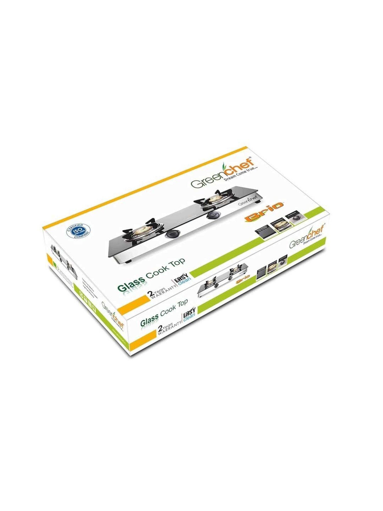 Greenchef Namo Black Glass 2 Burner Manual Gas Stove