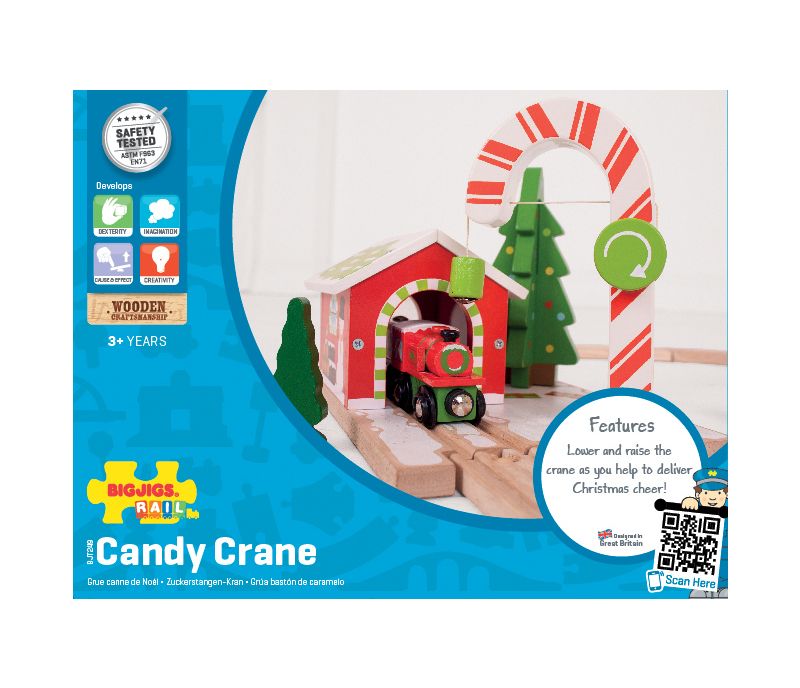Bigjigs Rail Candy Crane Wooden Railway Train Set Accessory