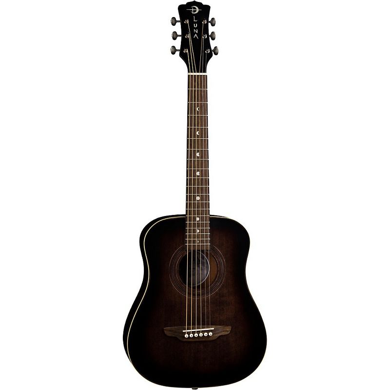 Luna Guitars Safari Artist Vintage Travel Acoustic Guitar Distressed Vintage Brownburst