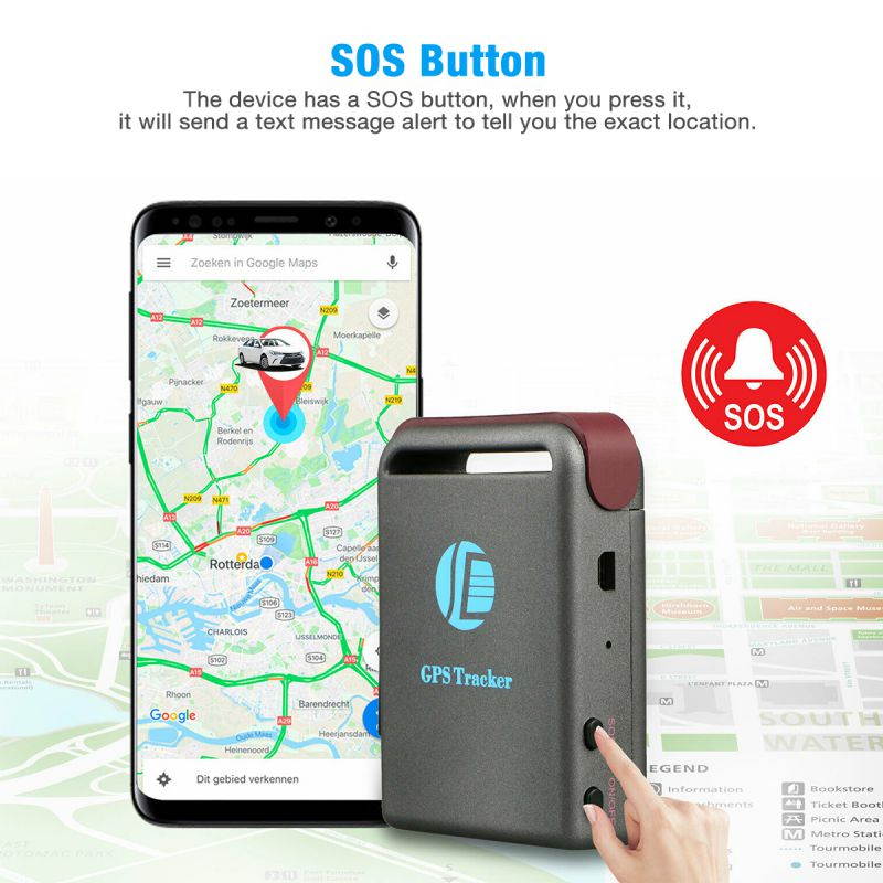 Mini Magnetic GPS Tracker Real Time Tracking Multifunctional Locator for Vehicles Car Trucks Anti Lost, Black