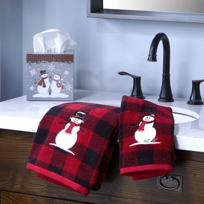 2pc Woodland Winter Hand Towel Set Red - SKL Home