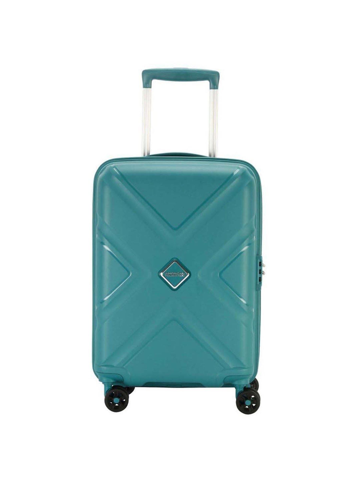 American Tourister Green Textured Hard Cabin Trolley - 37 cm