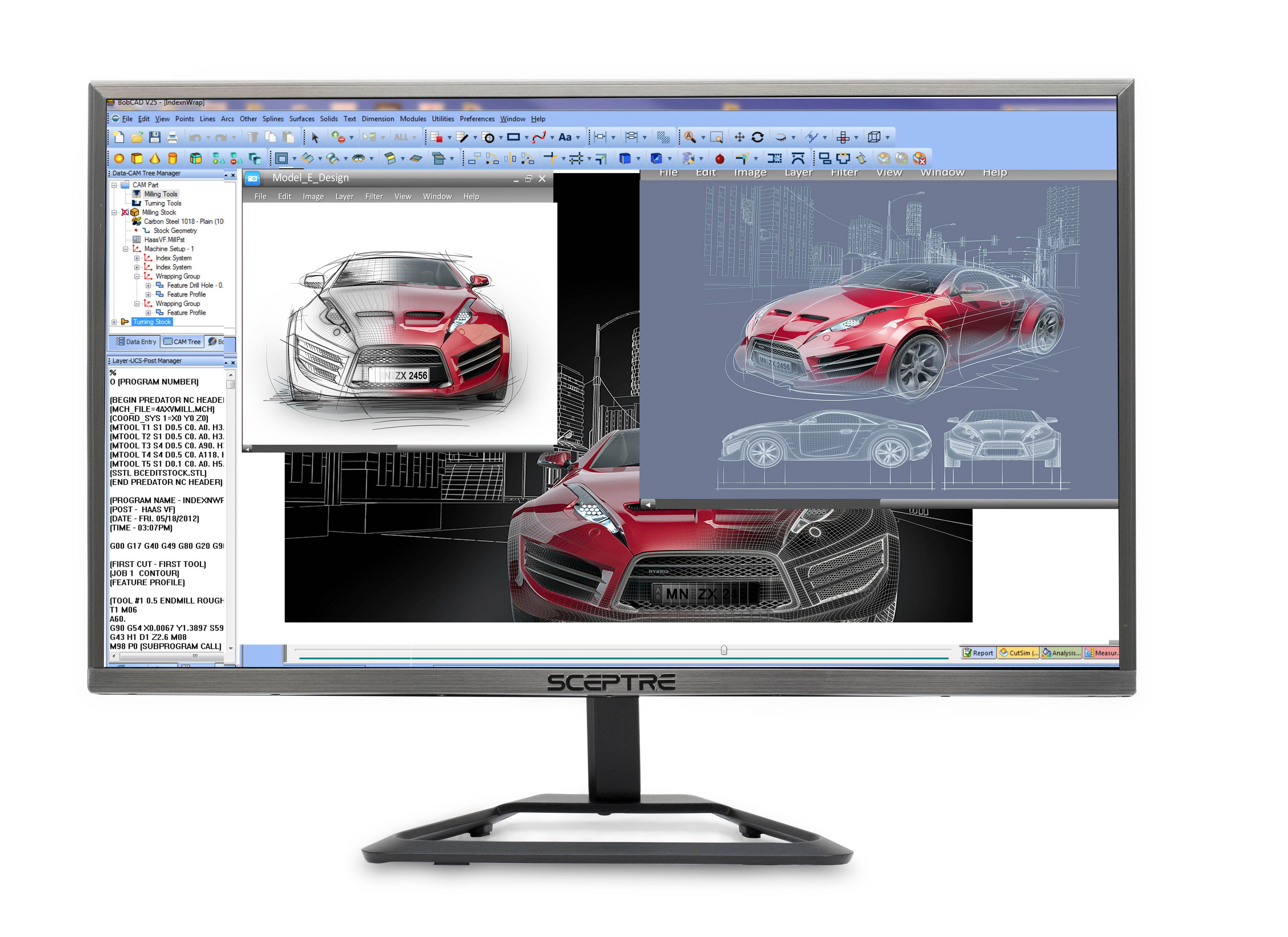Sceptre E248W-1920R 24" 5ms (GTG) 1080P Ultra Slim Monitor, 1920 x 1080, 16:9, 5000:1, 230 cd/m2, HDMI, VGA, Tilt Adjustable, VESA Mountable, US Warranty