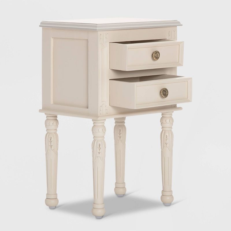 Richards Side Table with 2 Drawers White - Finch