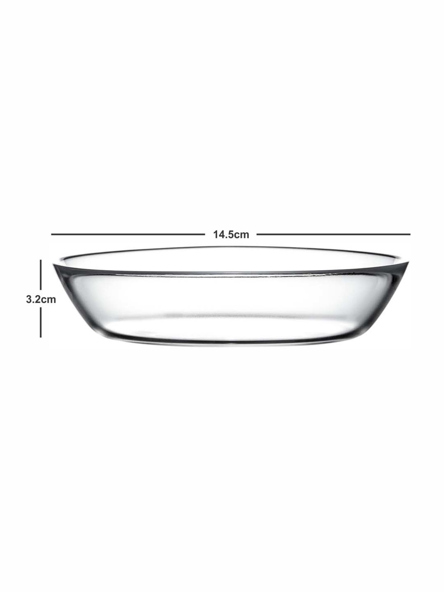 Luminarc Transparent Glass Snack Bowls Platters - Set of 6
