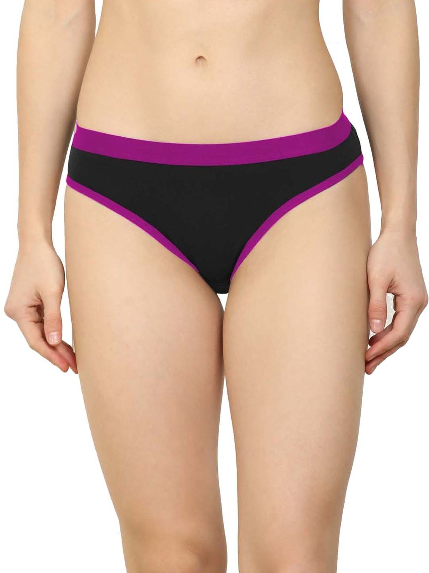 AROUSY Purple & Blue Bikini Panties - Pack Of 3