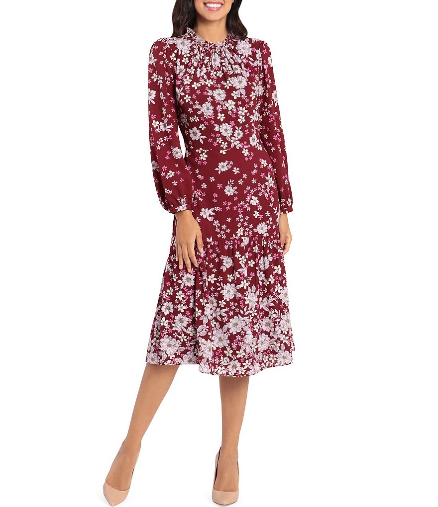 Jkara Petite Size V-Neck 3/4 Sleeve Beaded Bodice Gown