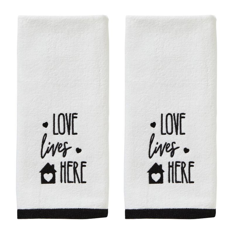 2pk Love House Hand Towel Set White - SKL Home