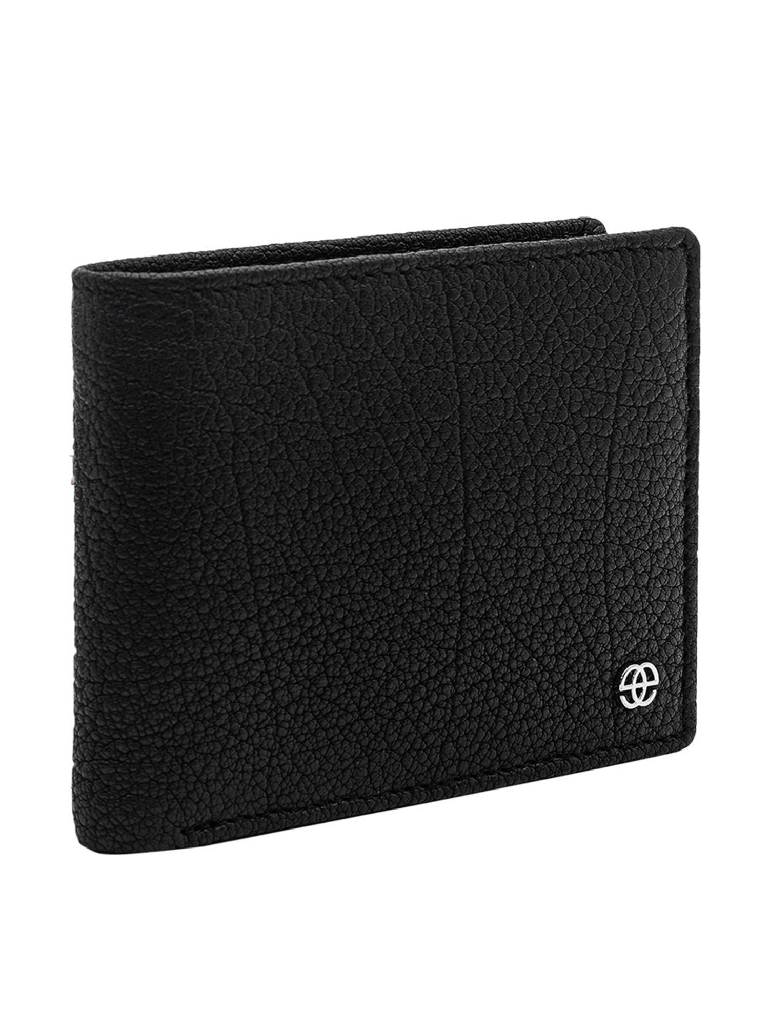 Eske Black Textured Bi-Fold Wallet for Men