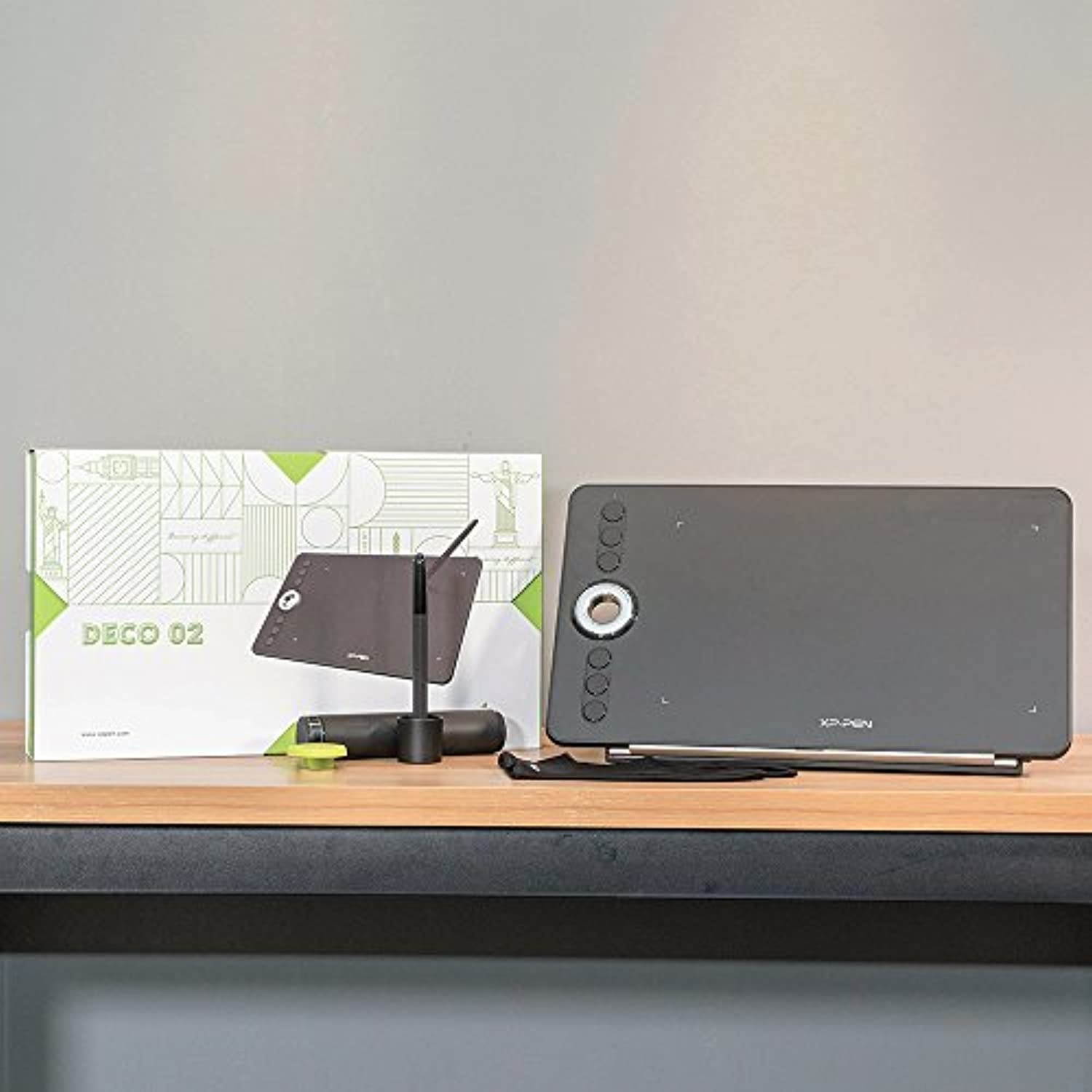 XP-PEN Deco 02 Digital Graphics Drawing Tablet Drawing Pen Tablet with Battery-Free Passive Stylus and 6 Shortcut Keys (8192 Levels Pressure) (Deco02)