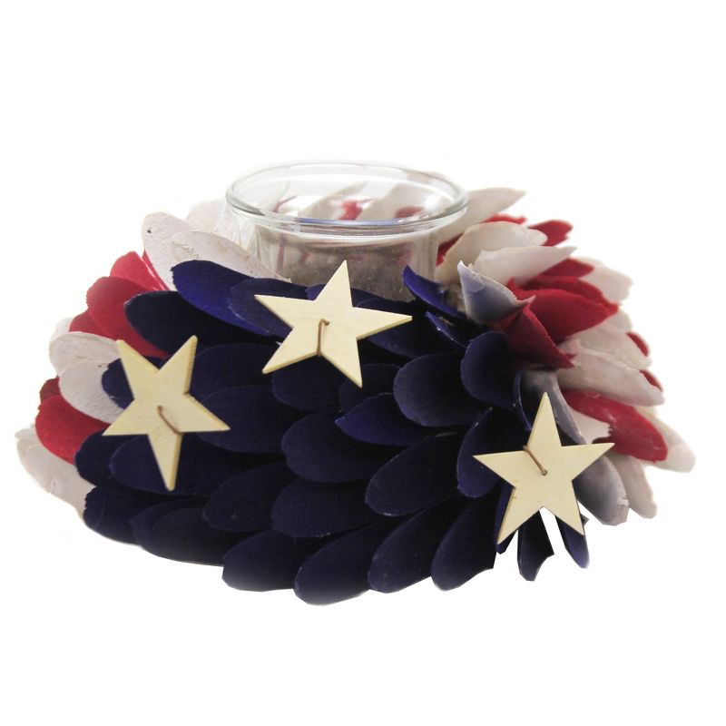 Home Decor 3.25" Americana Cupcake Votive Red White Blue Flag Patriotic  -  Candle Holders