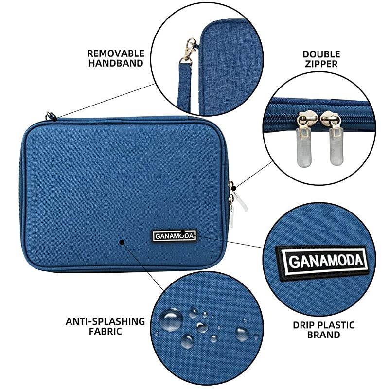 Electronics Organizer Travel Cable Bag  Electronics Accessories Case Cord Storage Bag for GadgetChargerUSBPhoneMini Tablet and More Blue