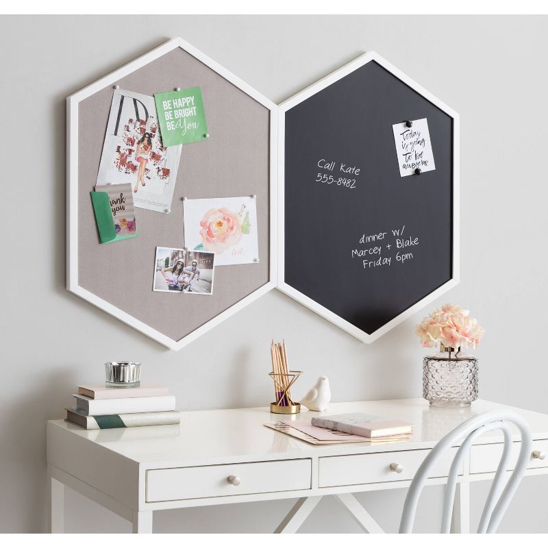 22" x 31" Laverty Pinboard Gray - Kate & Laurel All Things Decor