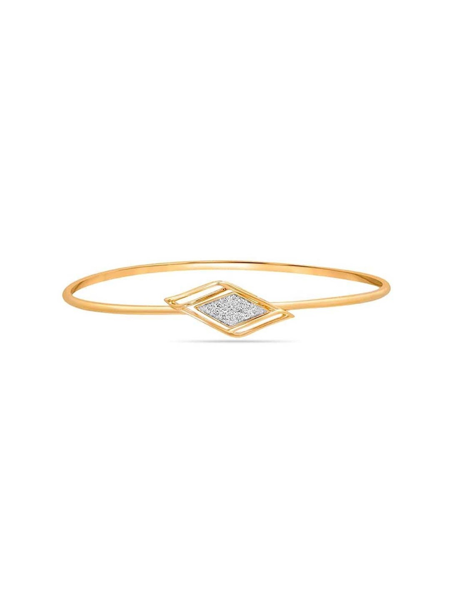 Mia By Tanishq Nature's Finest 14k Yellow Gold Gilded Geometric Glory Diamond Classic Bangle