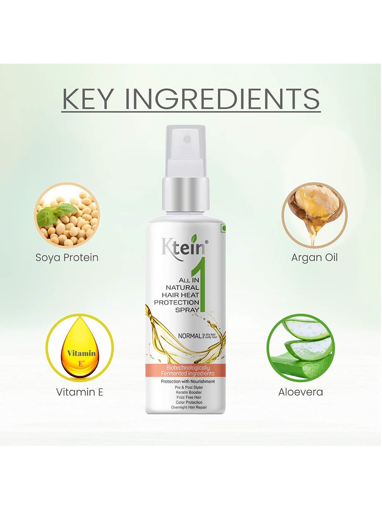 Ktein Natural All In One Hair Heat Protection Spray - 100 ml