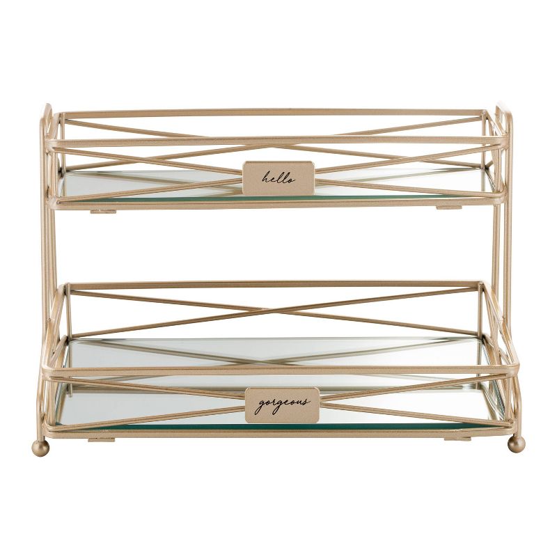 Two Tier Large Vanity Tower Rose Gold - Bath Bliss