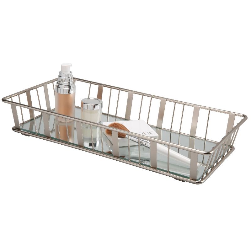 Aristo Vanity Tray with Mirror Silver - Laura Ashley