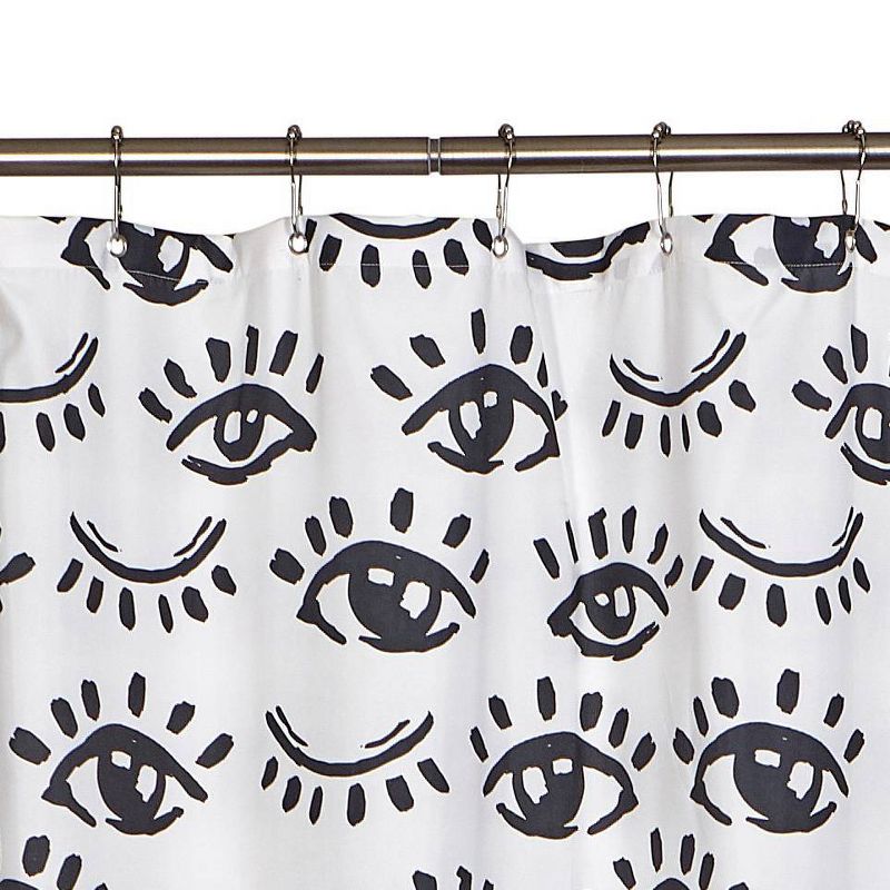 Winking Eye Shower Curtain Black/White - Moda at Home