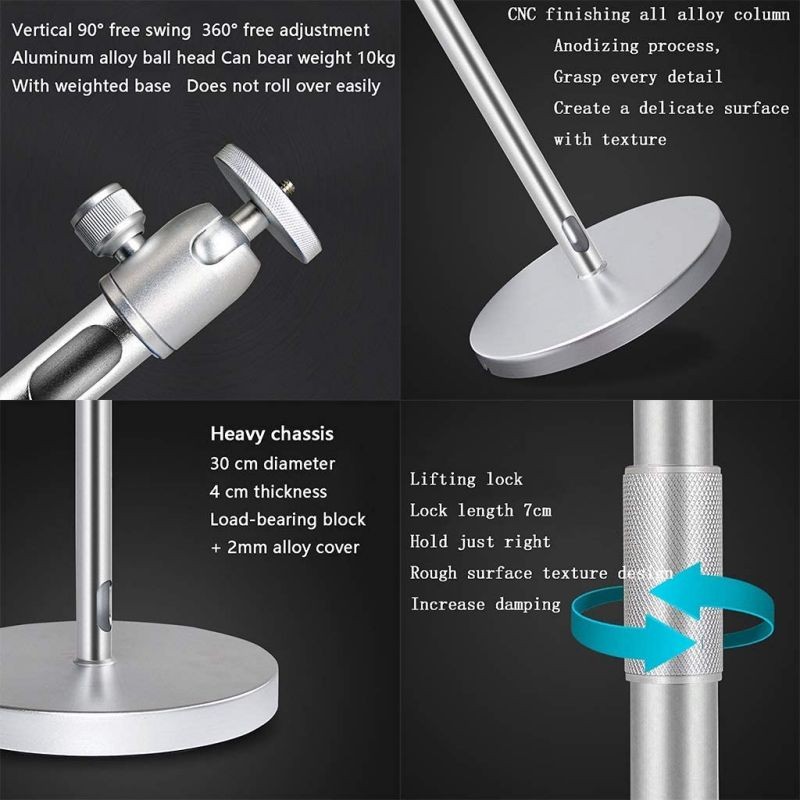 Floor Projector Stand Universal Projector Bracket 2+1 Splicing Structure Height Adjustable (33.5-59 Inches) Weighted Base 360&deg; Rotation in-Hole Routing 10kg Load (Color : Silver-95305cm)