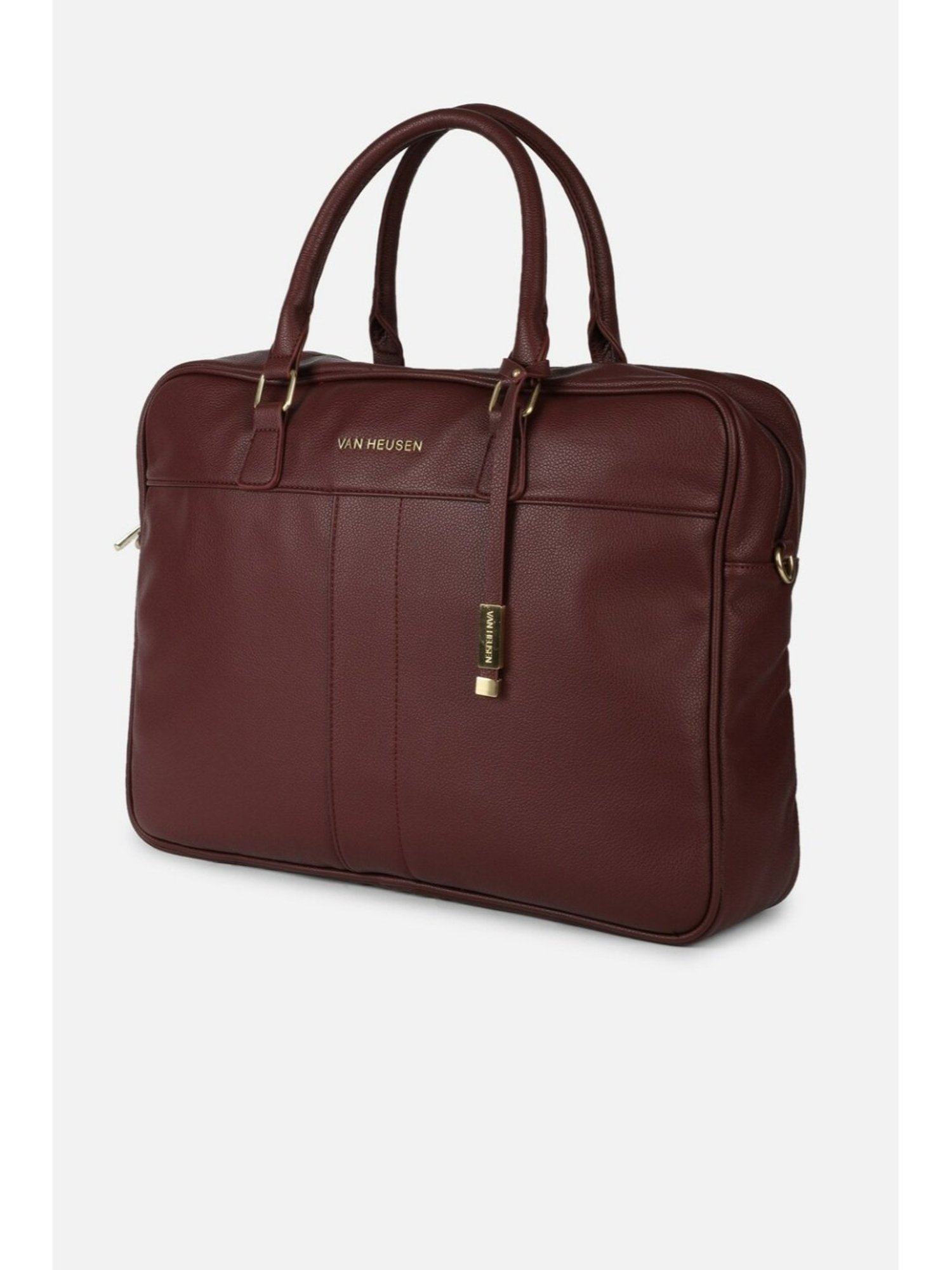 Van Heusen Brown Solid Handbag