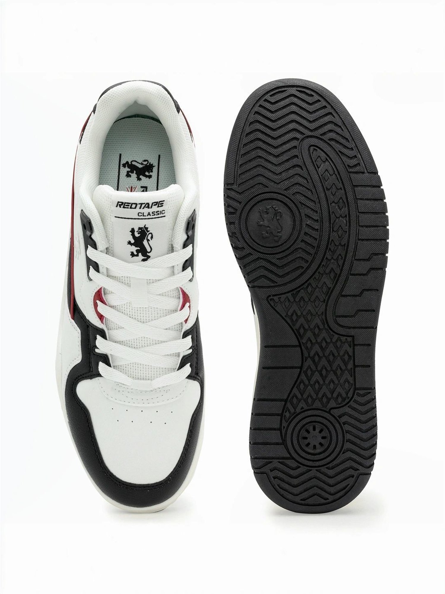 Red Tape Men's Slam Dunk Classics Black & White Casual Sneakers