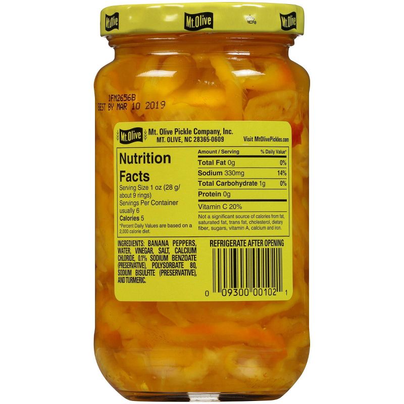 Mt. Olive Mild Banana Pepper Rings - 12oz