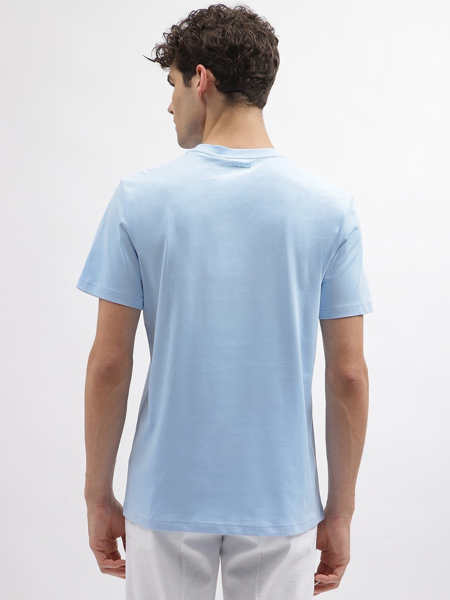 Antony Morato Blue Cotton Regular Fit Printed T-Shirt