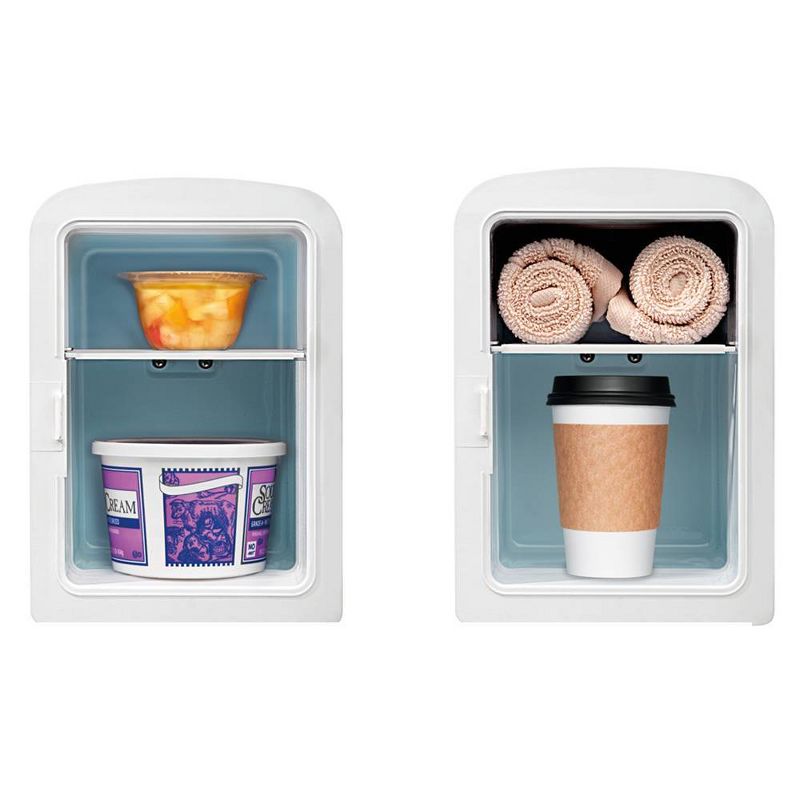 Mirror 0.52 cu ft LED Mini Fridge - White