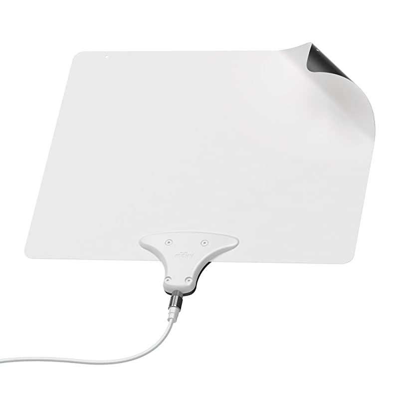 Leaf 50 Amplified Indoor TV Antenna, 60-Mile Range, UHF/VHF Multi-directional, Paper-Thin, 16 ft. Coaxial Cable, 15dB Amplifier with USB Cable, Reversibile, Paintable, 4K-Ready HDTV, MH-110584