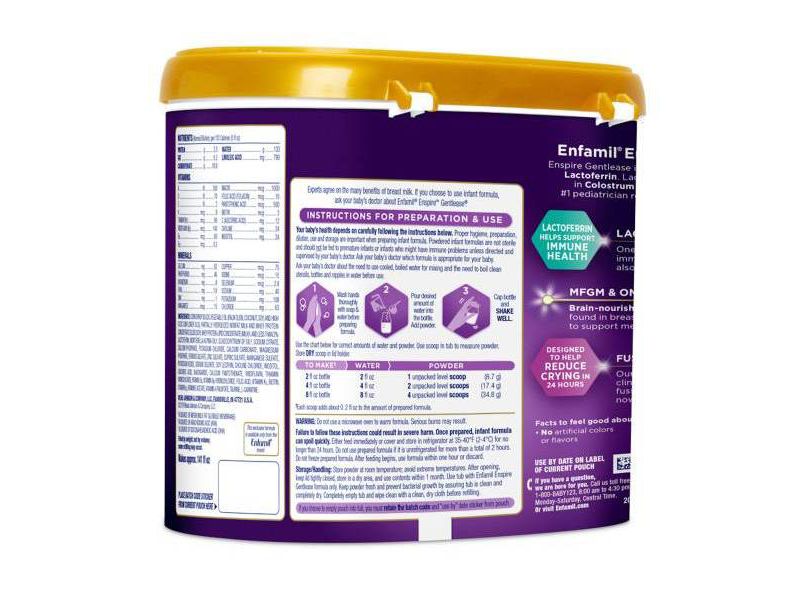 Enfamil Enspire Gentlease Infant Formula with Iron Powder - 20oz