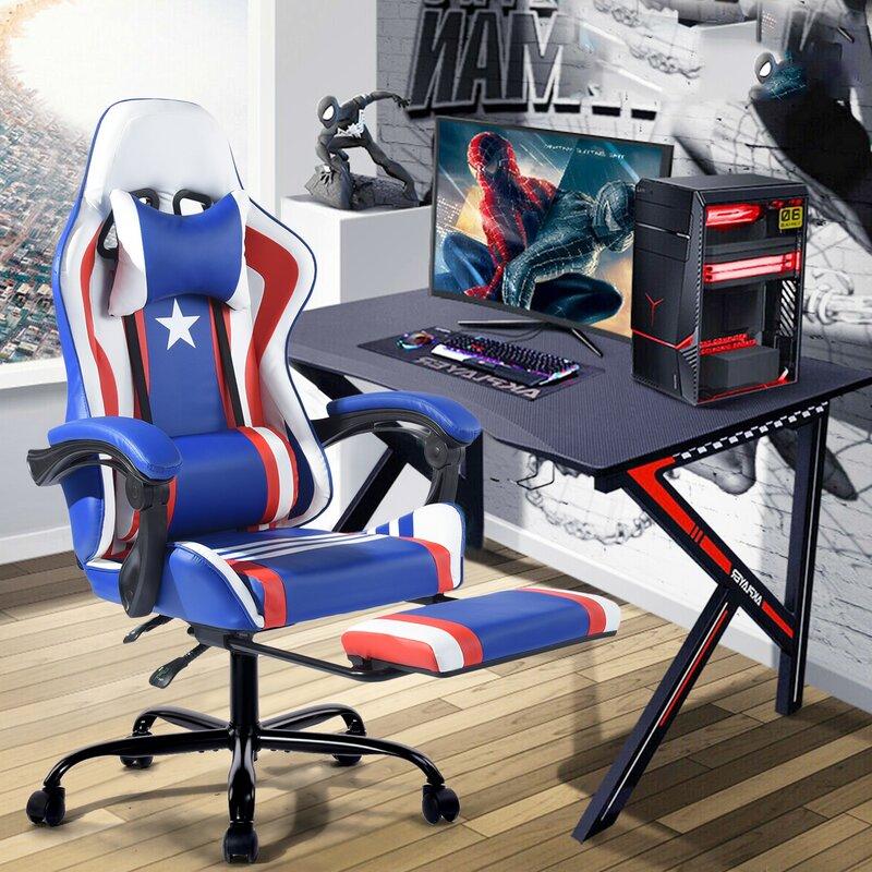 Gaming Chair with comfort Lumbar and Ergonomic Footrest , Office Computer Chair