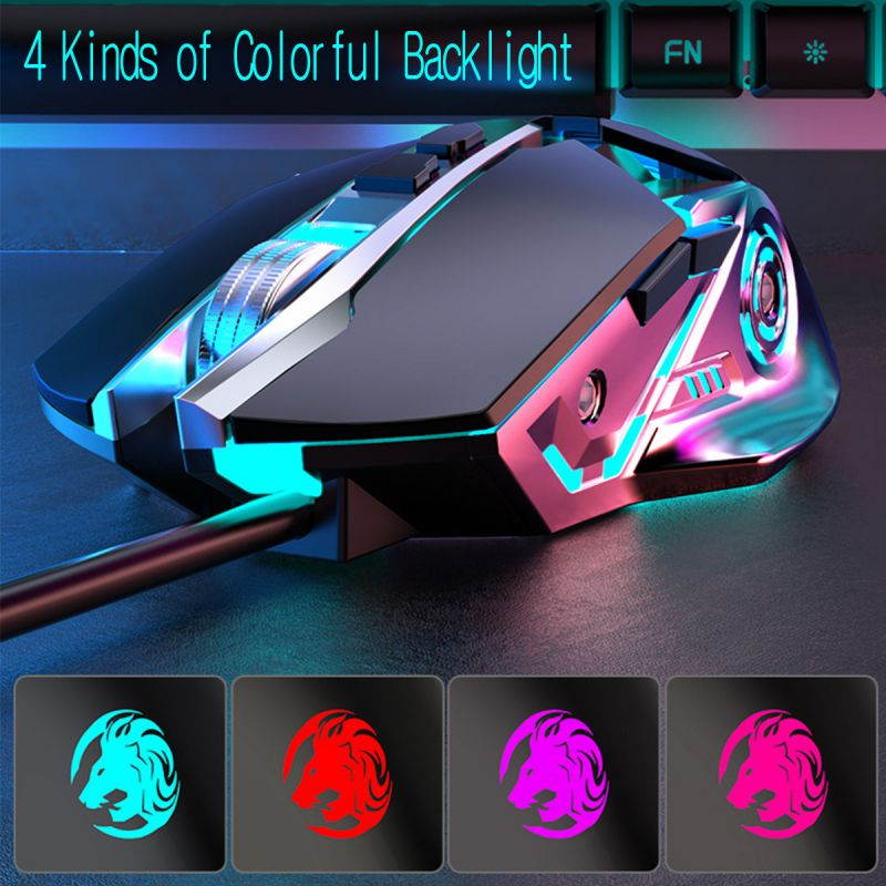 Mice Keyboards Headphones Combo 104-Key Backlit Mechanical Waterproof Wired Keyboard G5 800DPI Wired Mice 7.1 Stereo Sound 3.5MM USB E-Sports Headset with Mic RGB Luminous Gaming Set-D