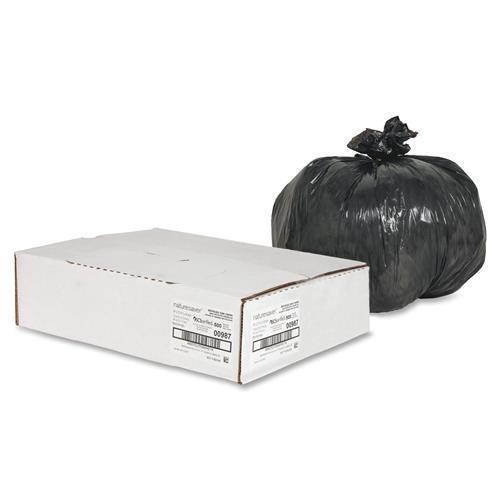 Nature Saver Trash Can Liners Rcycld 7-10 Gal .65mil 24"x23" 500/BX BK 00987