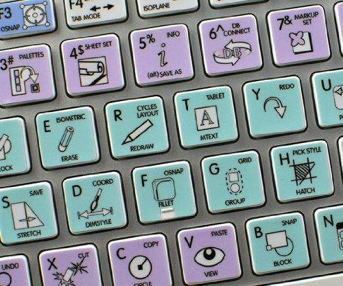AUTODESK AUTOCAD GALAXY SERIES NEW KEYBOARD LABELS SHORTCUTS WORK WITH APPLE
