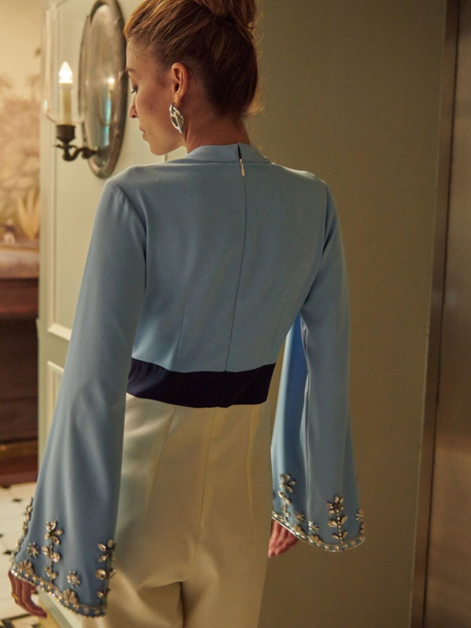 Cin Cin Blue & White Audace Party Edit Kristine Jumpsuit