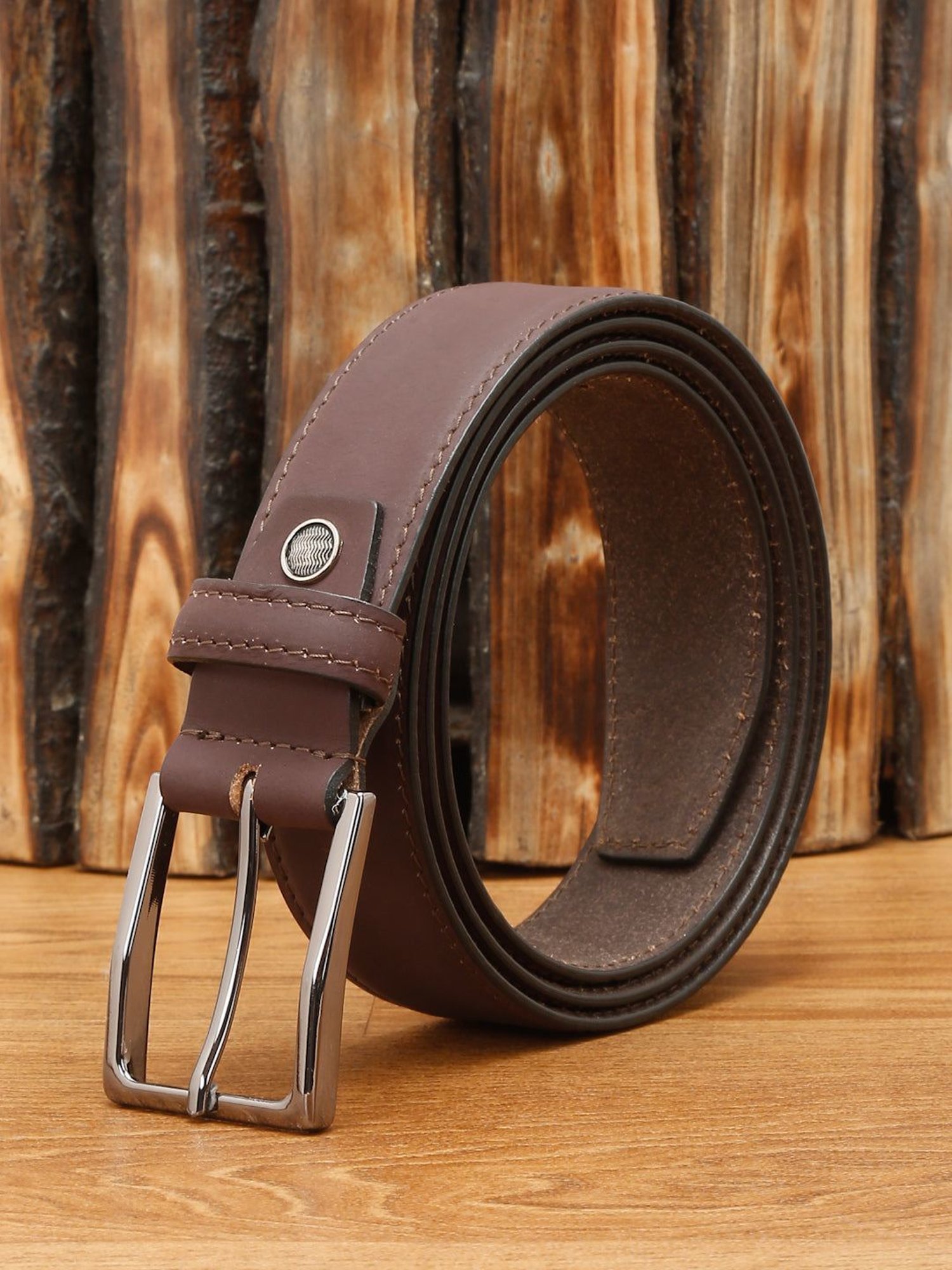 Louis Stitch Brown Leather Casual Belt for Men
