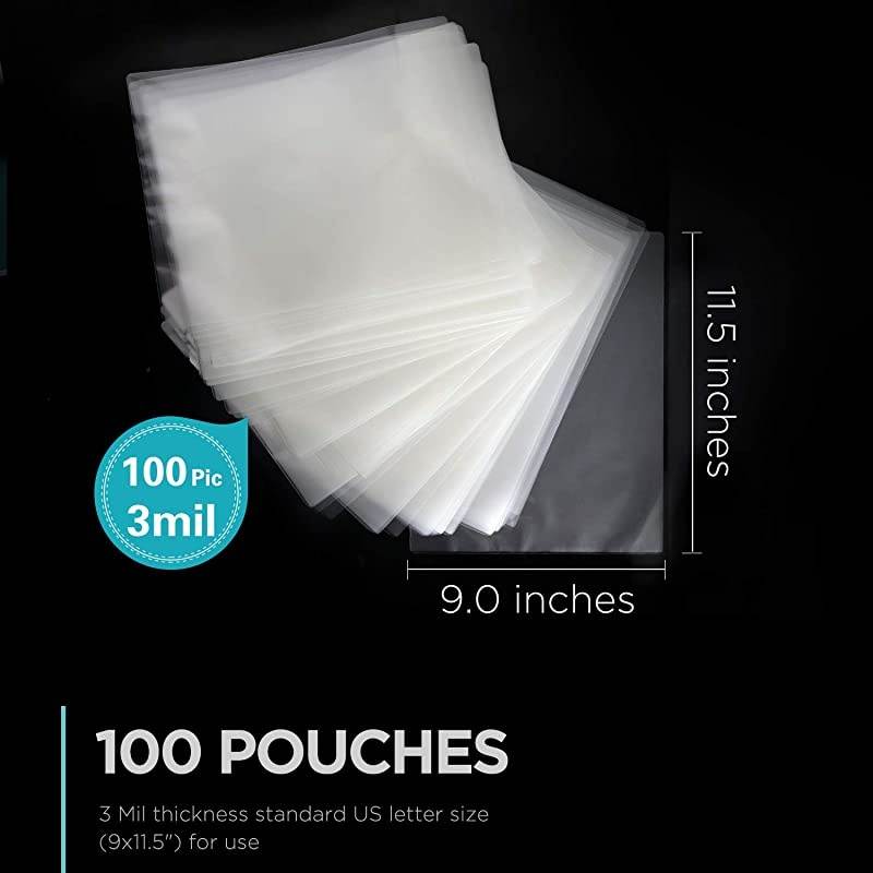 Thermal Laminating Pouches 100-Pack, 8.9" x 11.4", 3 mils, Letter Size