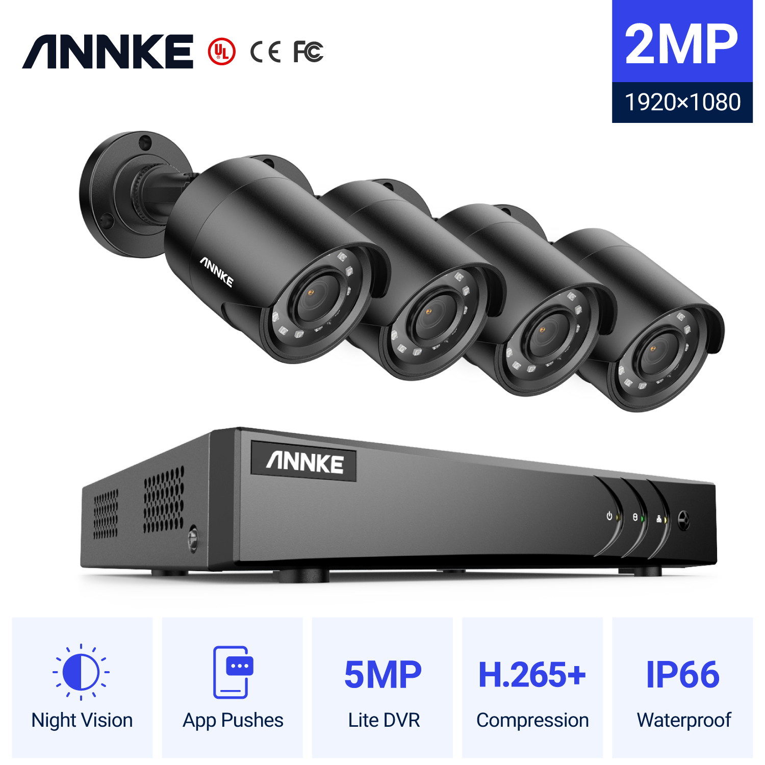 ANNKE 8-Channel 1080P Security Camera System